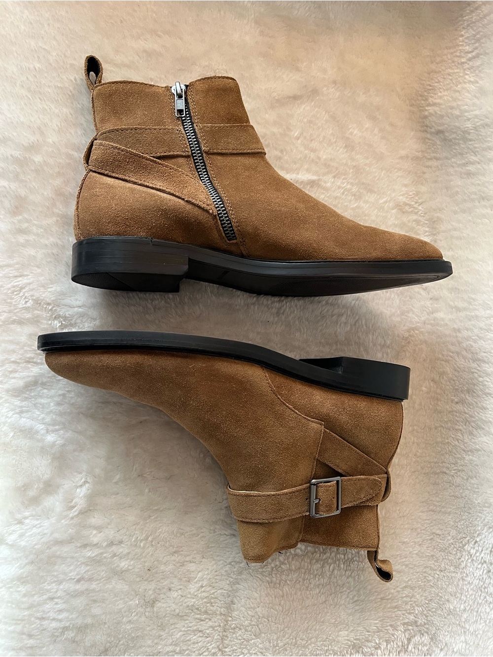 Banana Republic Tan Suede Chukka Boots with Side Zip